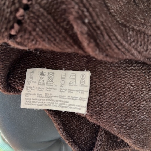 Espirit chocolate brown long sleeve open  knit cardigan with buttons Sz L - Picture 5 of 7